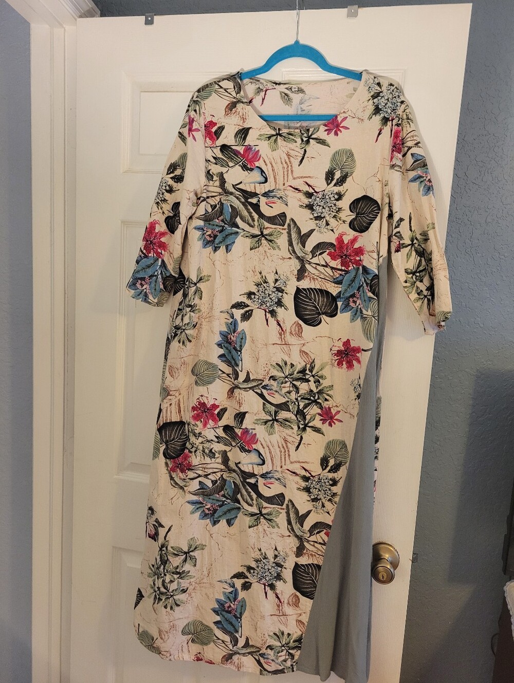 Shein Emery Rose Tropical Floral Print Dress Size XL Maxi Length Sundress